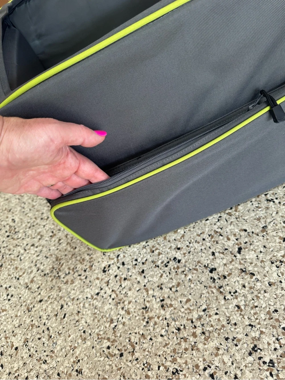 Gray and Lime Pet booster seat Carrier Travel Bag